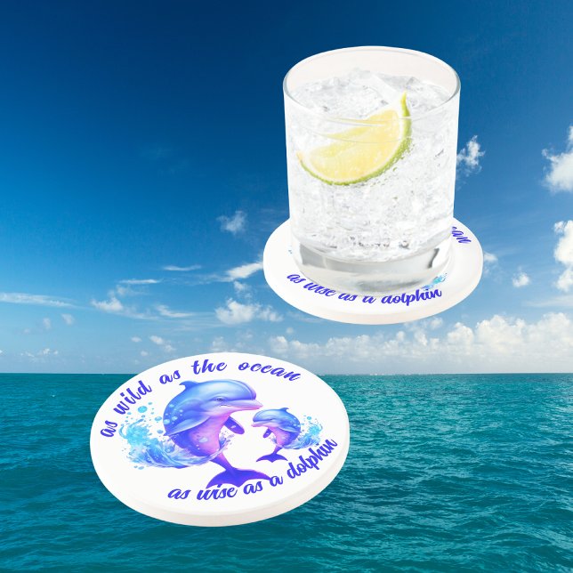 Dolphins-citattecken för utspädda vattenfärger | underlägg (Skapare uppladdad)