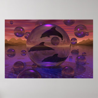Dolphins Escape Poster