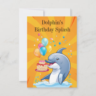 Dolphins födelsedagskort Stänk Inbjudningar