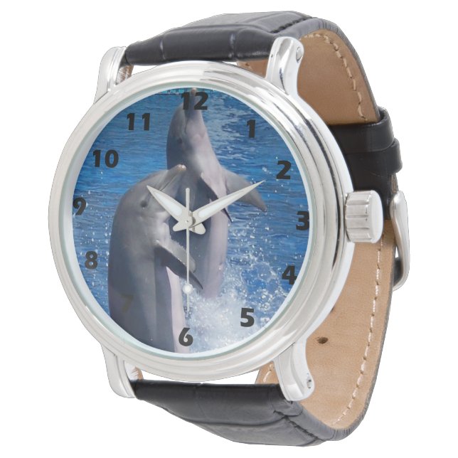 Dolphins för vilda fotografier armbandsur (Vinklad)