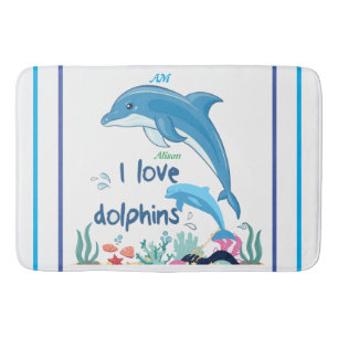 Dolphins i Modern Coola I citerar Namn Monogram Badrumsmatta