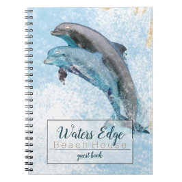 Dolphins Jumping in Vatten Coastal Artwork Anteckningsbok