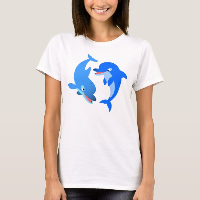 Dolphins Kvinnor i Tecknad T-Shirt (Framsida)