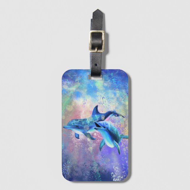 Dolphins Luggage Tag Bagagebricka (Framsida vertikal)