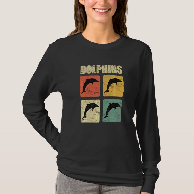 Dolphins Retro T Shirt (Framsida)