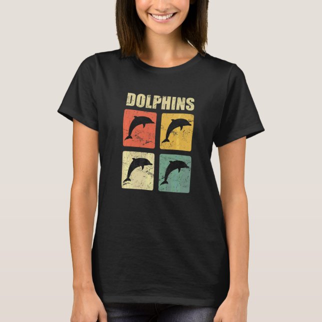 Dolphins Retro T Shirt (Framsida)