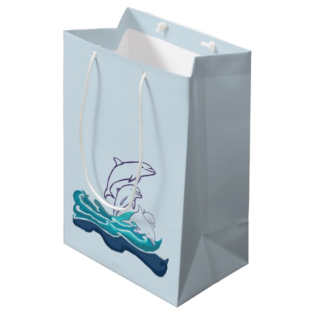 Dolphins Teckning Gift Bag (Framsidan Vinklad)