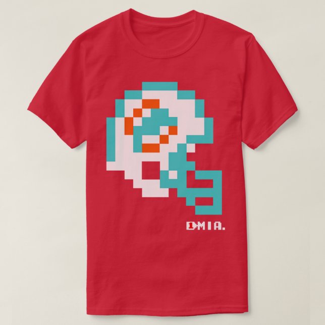 Dolphins Tecmo Bowl Helmet T Shirt (Design framsida)