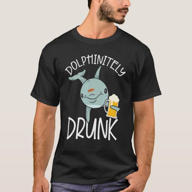 Dolphinvery Drunk Marine Biology Underwater Anima T Shirt (Framsida)