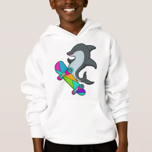 Dolpin som Skater med Skateboard T Shirt