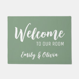 Dolrumsdörrmatta med namn