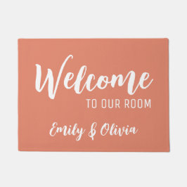 Dolrumsdörrmatta med namn