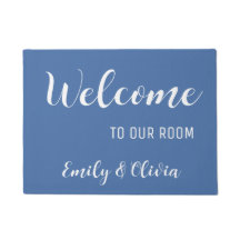 Dolrumsdörrmatta med namn
