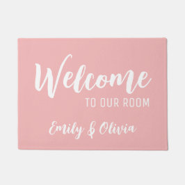 Dolrumsdörrmatta med namn