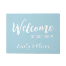 Dolrumsdörrmatta med namn