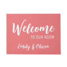 Dolrumsdörrmatta med namn