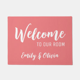 Dolrumsdörrmatta med namn