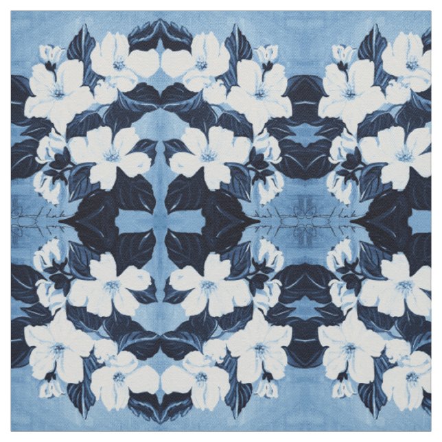 Dom där Blossom Blues Tyg (Provkarta)
