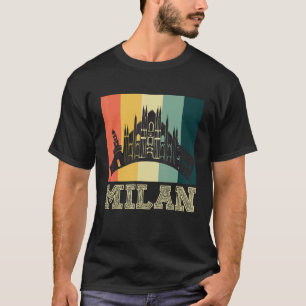 Dom De Milan från Italien i Milano i Retro Skyline T Shirt