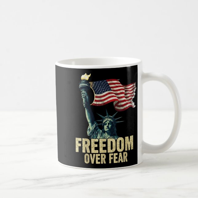 Dom Over Fear Statue Of Liberty Flag Graphic  Kaffemugg (Höger)