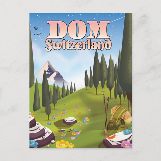 Dom Schweiz reseskylt Vykort (Framsida)