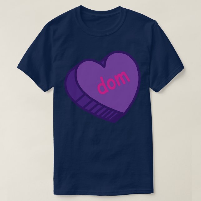 Dom Valentines day Candy Heart T Shirt (Design framsida)