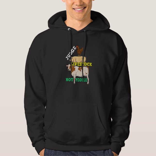 Döma boskap inte människor  Lokala bönder boskap Hoodie (Framsida)