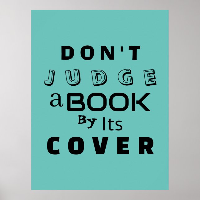 "Doma inte Bok vid dess täckmantel" inspirerande Poster (Framsidan)