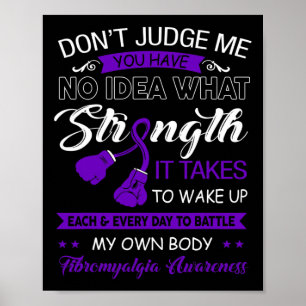 Doma mig inte nej - Lila Ribbon Fibromyalgia Awa Poster