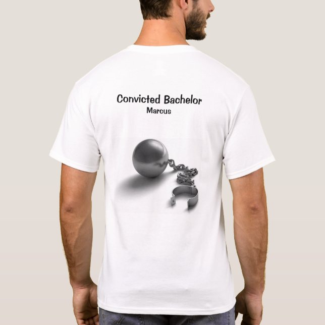 Domad Bachelor Boll och kedja T Shirt (Baksida)