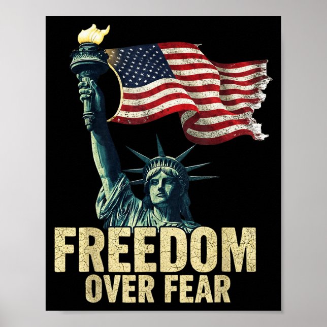 Domän över Staty of Liberty Flagga Grafisk  Poster (Framsidan)