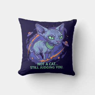 Domande Alien Sphynx Katt Sci-Fi Humor Konst Kudde