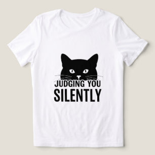 Domande dig tyst katttröja, rolig katt T-shirt, T Shirt