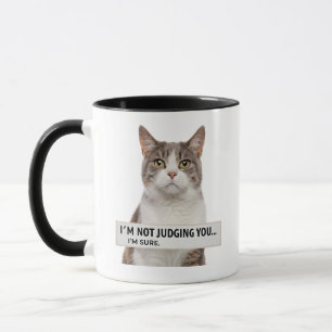 Domande katt sarkastisk citat minimal konst mugg