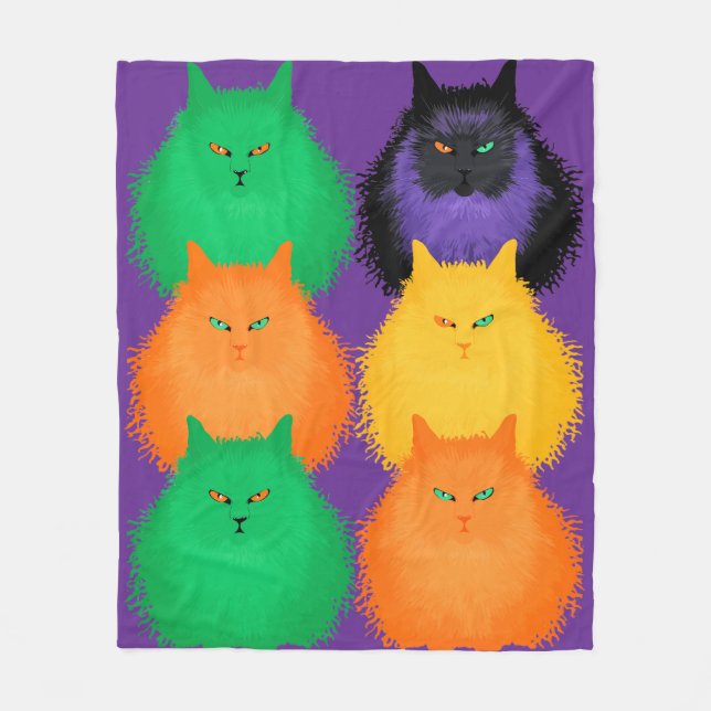Domande katter fleecefilt (Framsidan)