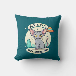 Domande Sphynx Katt UFO Sarcastic Tecknad Konst Kudde