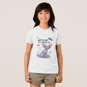 Domande Sphynx Katt UFO Sarcastic Tecknad Konst T Shirt