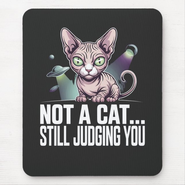 Domande Sphynx Katt UFO Utomjording Sarcastic Kons Musmatta (Framsidan)