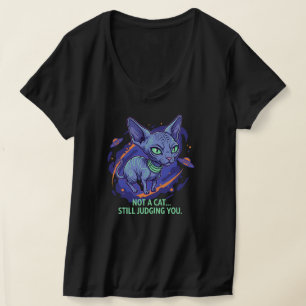 Domande utomjordisk Sphynx Katt Sci-Fi Humor Konst T Shirt