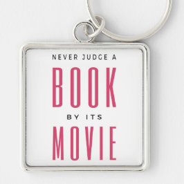 Domar aldrig en Bok efter film jag är. Fyrkantig Silverfärgad Nyckelring