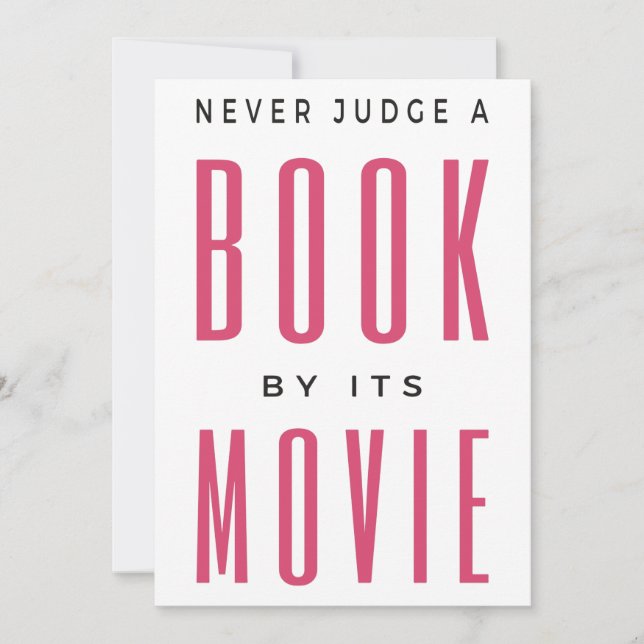 Domar aldrig en Bok efter film jag är. Inbjudningar (Framsida)