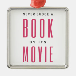 Domar aldrig en Bok efter film jag är. Julgransprydnad Metall