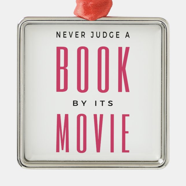Domar aldrig en Bok efter film jag är. Julgransprydnad Metall (Framsidan)