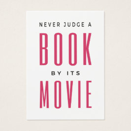 Domar aldrig en Bok efter film jag är. Visitkort