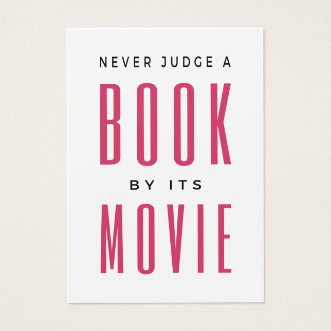 Domar aldrig en Bok efter film jag är. Visitkort (Framsidan)