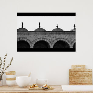 Domar i Kairo Mosque B&W Poster