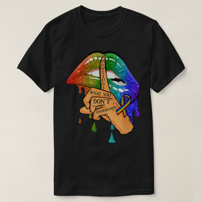 Domar inte vad du inte förstår LGBT-Pridet L T Shirt (Design framsida)