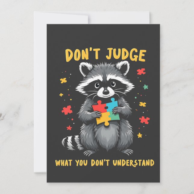 Domar inte vad du inte förstår Raccoon Inbjudningar (Framsida)