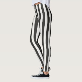 Domar Randig Klassisk Svart & Vit Vertikal Leggings
