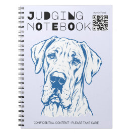 Domarbok för Grand Danois hundutställning Anteckningsbok